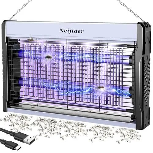 Produktbild: Neijiaer Insektenvernichter Elektrischer USB, 3200V UV Mückenlampe Wandmontierter Bug Zapper mit Kabel, Insektenlampe Elektrische Fliegenfalle Mückenfalle Fliegenfänger Insektenfalle für Innen Außen