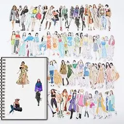 Produktbild: Neikafan 152 Stücke Mädchen Menschen Washi Aufkleber Kawaii Leute Aufkleber Washi Aufkleber Bullet für DIY Umschlag Etikettentagebuch Kühlschrank Skateboard Dekor