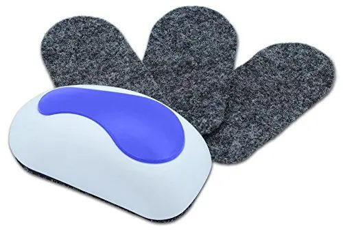 Produktbild: Nekava Tafelwischer mit 3 Ersatzfilze reinigt Whiteboards, Magnettafeln, Flipcharts, Kreidetafeln und Memoboards, abziehbare & selbstklebende Filze sorgen für eine langfristige Nutzungsdauer