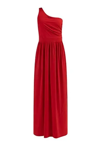 Produktbild: nelice Damen One-Shoulder Maxikleid 19227027-NE01, ROT, L