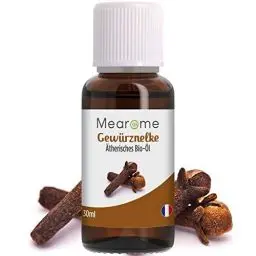 Produktbild: Nelkenöl BIO | 30 ml Ätherisches Öl 100% Naturrein | Gegen Zahnschmerzen + Müdigkeit Gewürznelke | Aromaöl Nelken Aroma Duftöl für Duftlampe Aromatherapie Clove Bud Oil Essentials | Bien-Être Mearôme