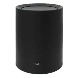 Produktbild: Nell 12L Mülleimer Büro Schwarz Matt mit Schwingdeckel – Perfekt für Büro, Küche und Wohnzimmer, Vielseitiger Büropapierkorb, Langlebiger Kunststoff, Stilvoll und praktisch (Schwarz, 12L mit Deckel)
