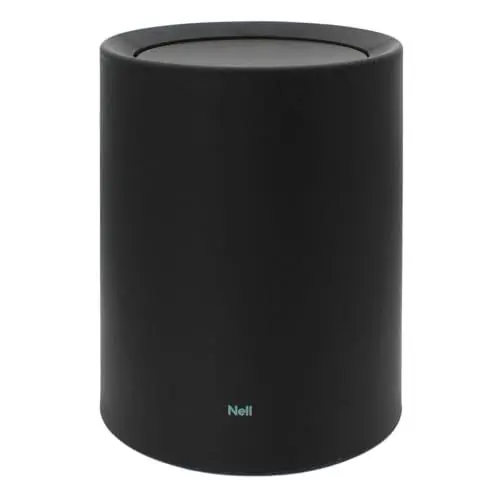 Produktbild: Nell 12L Mülleimer Büro Schwarz Matt mit Schwingdeckel – Perfekt für Büro, Küche und Wohnzimmer, Vielseitiger Büropapierkorb, Langlebiger Kunststoff, Stilvoll und praktisch (Schwarz, 12L mit Deckel)