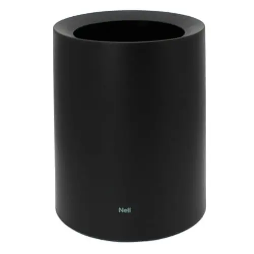 Produktbild: Nell 8L Mülleimer Bad Schwarz Matt – Eleganter Kosmetikeimer und WC Mülleimer, Vielseitiger Büro- und Badezimmerpapierkorb, Langlebiger Kunststoff, Stilvoll & praktisch (Schwarz, 8L ohne Deckel)