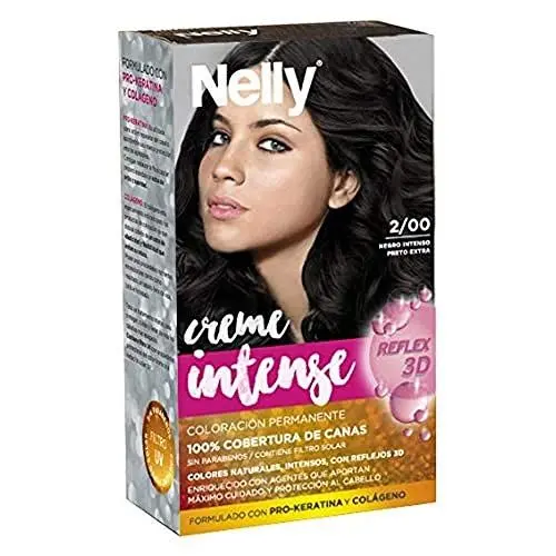 Produktbild: Nelly Tinte N.2 Negro Intenso - Intensiver Schwarzton und leichte Anwendung - Für dunkle Brauntöne und Schwarz - 12 Stück