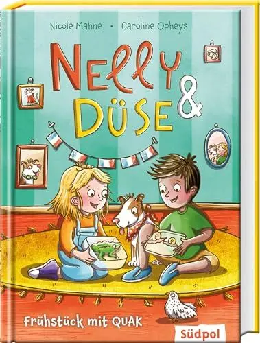 Produktbild: Nelly & Düse - Frühstück mit QUAK: Lesespaß mit Max, Nelly und ihrem Hund Düse - lustig buntes Kinderbuch ab 7 Jahre für Mädchen und Jungen