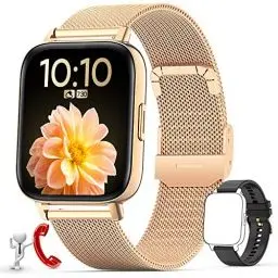 Produktbild: Nemheng Smartwatch Damen, 1.69 Zoll Touchscreen Armbanduhr mit Bluetooth Anruffunktion, IP67 Wasserdicht Fitness Tracker mit Schlafmonitor Pulsuhr Blutdruck, Schrittzähler Sportuhr für Android iOS