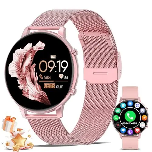 Produktbild: Nendefin Smartwatch Damen mit Telefonfunktion - 1.39Zoll Touchscreen Fitnessuhr Damen mit Schlafmonitor,Schrittzähler Uhr Damen mit Blutsauerstoff,Herzfrequenz,100 Sportmodi Armbanduhr für Android iOS