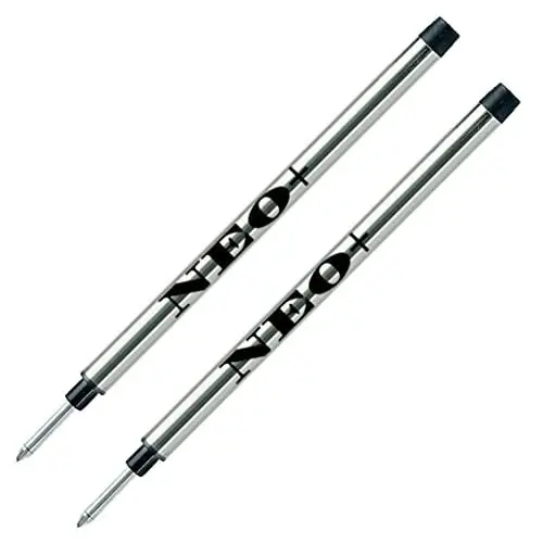 Produktbild: NEO+ Tintenroller-Ersatzminen in schwarzer Tinte, kompatibel mit Dupont-Tintenroller, 11,5 cm lang, 2 Stück