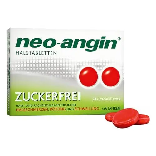 Produktbild: neo-angin Halstabletten zuckerfrei | Lutschtabletten bei Halsschmerzen & Halsentzündungen | Für Erwachsene & Schulkinder | 24 Stück