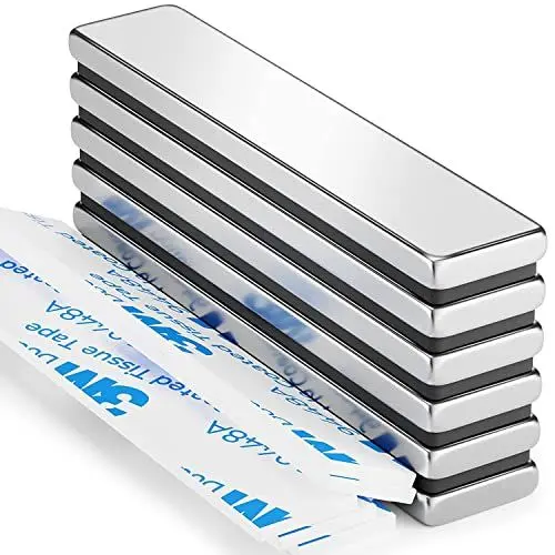 Produktbild: Neodym Magnete Extra Stark, 6 Stück 60 x 10 x 3 mm Magnete Stark, Starke Stabmagnet, Magnetstreifen, Seltenerdmagnete mit Doppelseitigem Klebemittel