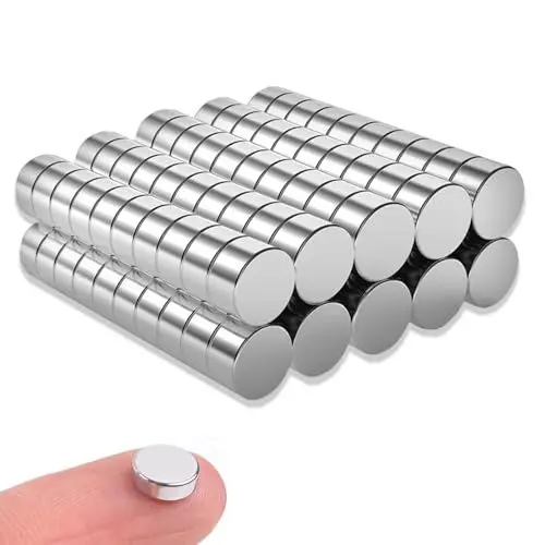 Produktbild: Neodym Mini Magnete Stark, 100 Stück 4 mm x 1 mm Kleine Magnete Stark, Mini Magnete Stark Klein Rund Magnete für Whiteboard, Pinnwand, Magnettafel, Tür, Karte, Bildschirm