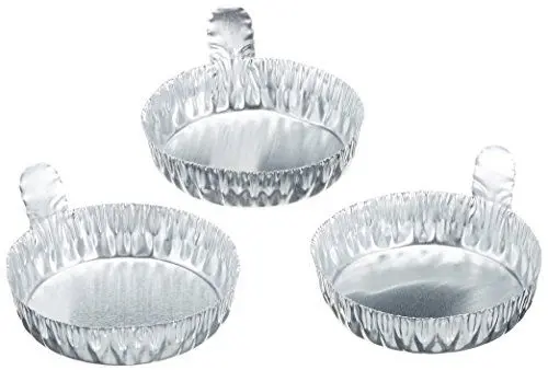 Produktbild: neoLab Aluschalen mit Griff, 60 ml, Silber, 55 mm Durchmesser, 14 mm Höhe, Größe II, 100 Stück