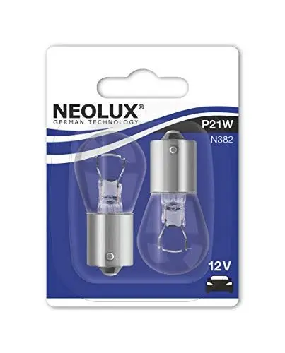 Produktbild: Neolux N382 Halogen Leuchtmittel Standard P21W 21W 12V, 2 Stück, Silber