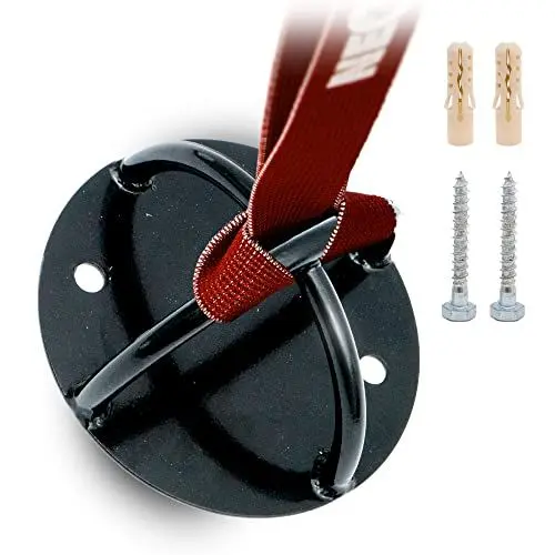 Produktbild: NEOLYMP Edelstahl Wandanker für Fitnessbänder bis 300kg - Wandhalterung, Deckenhaken Schwerlast, Fitness Zubehör fürs Home Gym, Boxsack Deckenhalterung