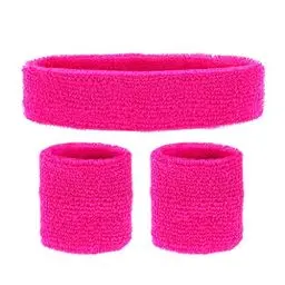Produktbild: W WIDMANN MILANO Party Fashion - Schweißbänder, 3-teiliges Set, Stirnband und 2 Armbänder, Sport, Accessoires, 80er Jahre, Trainingsanzug, Karneval, Mottoparty
