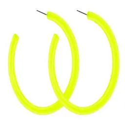 Produktbild: Neon Ohrringe Damen Große Creolen Acryl Vintage Neon Ohrringe Offene Ohrringe C-Form Mode Dicke Hoop Earrings Leichter Schmuck Ohrringe Für 70er 80er 90er Party Zubehör Ohrhänger (Gelb)