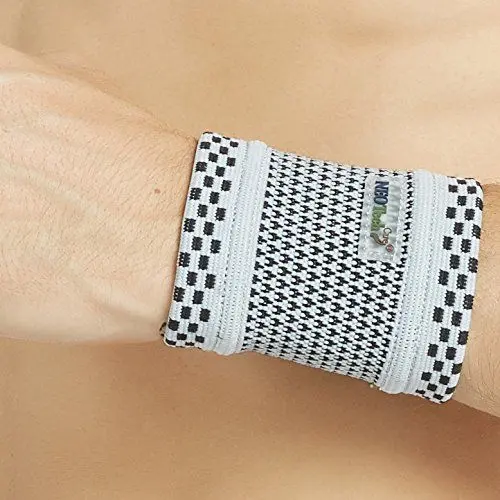 Produktbild: NEOtech Care Handgelenkbandage - Bambusfaser-Strickgewebe - leicht, elastisch & atmungsaktiv - für Männer & Frauen - Sport, Training, Fitnessstudio (Grau, 1 Einheit, Größe L)