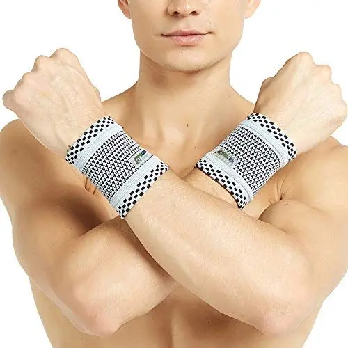 Produktbild: NEOtech Care Handgelenkbandage - Bambusfaser-Strickgewebe - leicht, elastisch & atmungsaktiv - für Männer & Frauen - Sport, Training, Fitnessstudio (Grau, 1 Paar, Größe L)