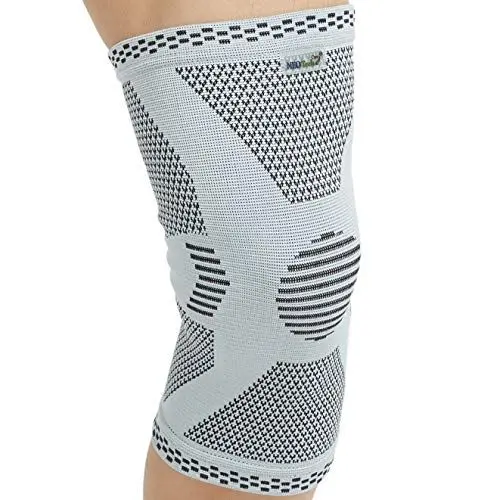 Produktbild: NEOtech Care Stützende Kniebandage aus Bambusfaser - Atmungsaktiv Material - für Herren/Damen (Grau, 1 Einheit, Größe M)