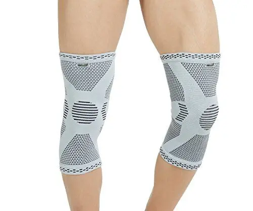 Produktbild: NEOtech Care Stützende Kniebandage aus Bambusfaser - Atmungsaktiv Material - für Herren/Damen (Grau, 1 Paar, Größe XL)