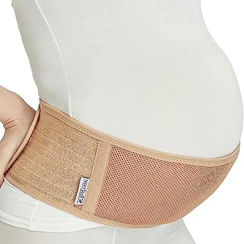 Produktbild: NEOtech Care Verstellbarer Umstandsbauchgurt - Leicht und atmungsaktiv - Stützband für schwangere Frauen (Beige, Reguläre Größe)