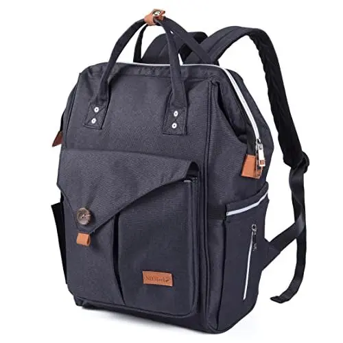 Produktbild: NEOtech Care Wickeltasche Rucksack für Baby Mädchen/Junge, breite Öffnung, Multifunktions-Organisationstaschen (Schwarz)