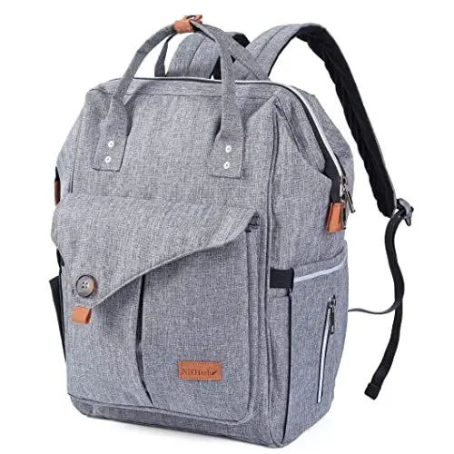 Produktbild: NEOtech Care Wickeltasche Rucksack für Baby Mädchen/Junge, breite Öffnung, Multifunktions-Organisationstaschen (Grau)