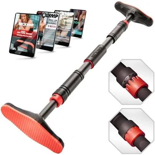 Produktbild: NEOLYMP Klimmzugstange Türrahmen ohne Schrauben mit Pull up Bar E-Book - Klimmzugstange verstellbar 73-100 cm mit Gewindesperre für sicheren Halt bis zu 200kg