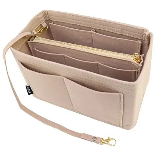 Produktbild: NEPAK Handtaschen Organizer, Filz Taschenorganizer für Frauen Handtasche,Abnehmbare Reißverschluss-Tasche(Beige,S)