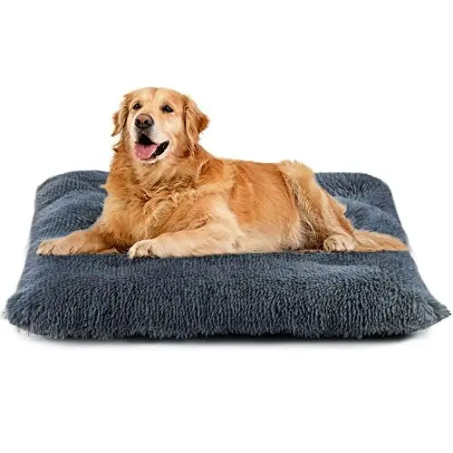 Produktbild: Nepfaivy Hundebett Grosse Hunde Flauschig - 93x65cm Hundekissen Waschbar Hundematte aus Plüsch, Anti Stress Kuschelige Hundematratze mit Rutschfestem Boden