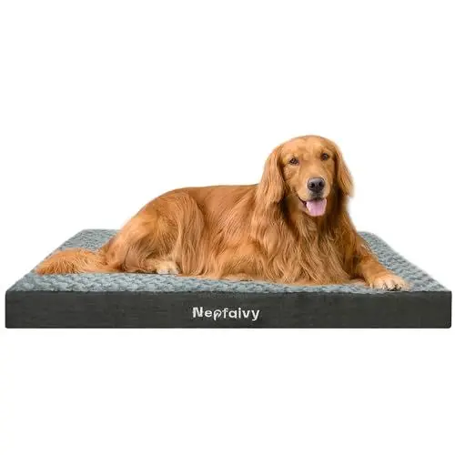Produktbild: Nepfaivy Orthopädisches Hundebett Grosse Hunde - 105x70x7.6cm Memory Foam Hundekissen Flauschig, Hundebett XL Waschbar für Mittelgroße bis Große Hunde