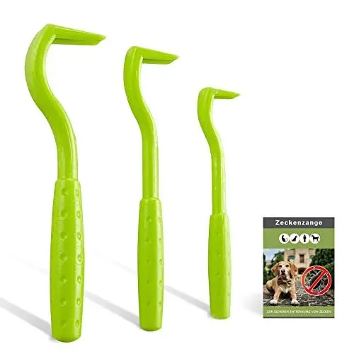 Produktbild: Nepfaivy Zeckenzange für Hunde Katze Mensch - 3er Set Zeckenhaken und Zeckenentferner für Kinder und Haustier, Einfacher und Sicherer Zeckenhebel für Zecken jeder Größe