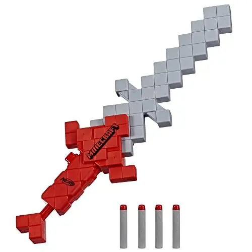 Produktbild: Nerf Minecraft Heartstealer Schwert, 4 Nerf Elite Darts aus Schaumstoff, Soft-Klinge, Dart-Blaster
