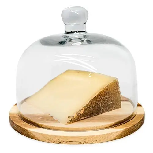 Produktbild: Nerthus FIH 548 Käsedose mit Glasdeckel und Holzboden, Glas, transparent