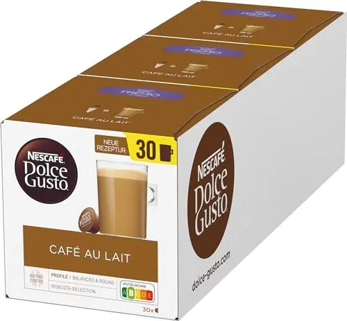 Produktbild: NESCAFÉ DOLCE GUSTO Café au Lait Kaffeekapseln 3er Vorratspack (3 x 30 Kapseln)