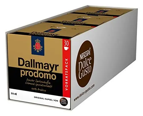 Produktbild: NESCAFÉ DOLCE GUSTO DALLMAYR prodomo Kaffeekapseln 3er Vorratspack (3 x 30 Kapseln)