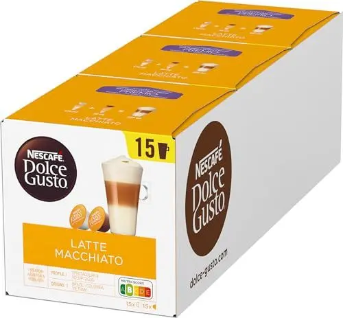 Produktbild: NESCAFÉ DOLCE GUSTO Latte Macchiato Kaffeekapseln 3er Vorratspack (3 x 30 Kapseln)