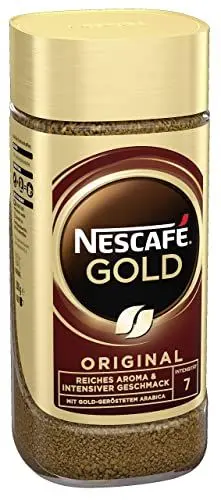 Produktbild: NESCAFÉ GOLD Original, löslicher Bohnenkaffee, Instant-Kaffee aus erlesenen Kaffeebohnen, koffeinhaltig, 1er Pack (1 x 200g)