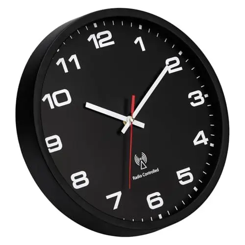 Produktbild: NESIFEE 30 cm Funk-Wanduhr, Quarz Batterie Betriebene Groß Wanduhren, Einfach zu Lesen, Moderne Batteriebetriebene Wanduhr für Wohnzimmer Schlafzimmer