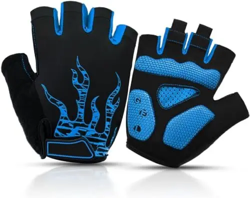 Produktbild: Nesirooh Fahrradhandschuhe Herren Damen Sommer, Radsporthandschuhe Halbfinger für Mountainbike Rennrad Wandern Bergsteigen (blau, XL)