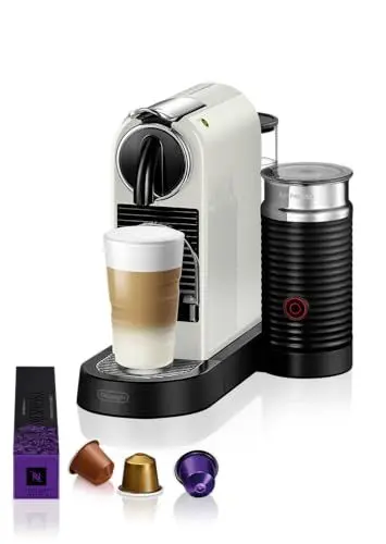 Produktbild: Nespresso De'Longhi Citiz EN267.WAE Kaffeekapselmaschine mit Milchaufschäumer, 1710W,1 L, ‎37.2 x 21.8 x 27.7 cm, Creme-weiß