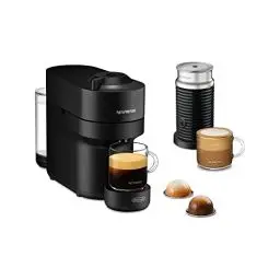 Produktbild: Nespresso De'Longhi ENV90.BAE Vertuo Pop, Kaffeekapselmaschine + Aeroccino Milchaufschäumer, bereitet 4 Tassengrößen zu, Centrifusion-Technologie, Willkommens-Paket Inbegriffen, 1260W, Liquorice Black