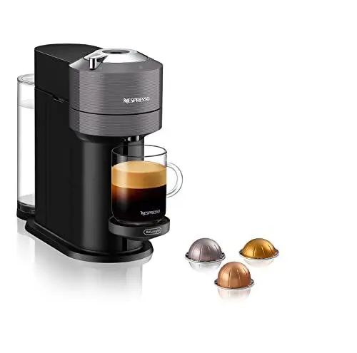 Produktbild: Nespresso De'Longhi ENV 120.GY Vertuo Next Kaffeekapselmaschine, 1500W , 1.1 L, 42.9 x 14.2 x 31.9 cm, grau