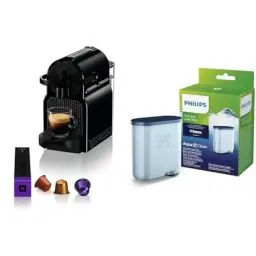 Produktbild: Nespresso De'Longhi EN 80.B Inissia, Hochdruckpumpe, Energiesparfunktion & Philips AquaClean Kalk- und Wasserfilter für Espressomaschine, Kein Entkalken bis 5000 Tassen, Einzelpack