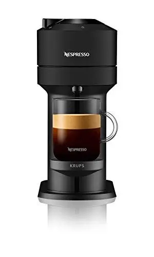 Produktbild: Nespresso Krups Vertuo Next XN910N Kaffeekapselmaschine, Krups Espressomaschine, verschiedene Größen, 5 Tassen, Centrifusion-Technologie, 30s, WLAN, Bluetooth, Mattschwarz