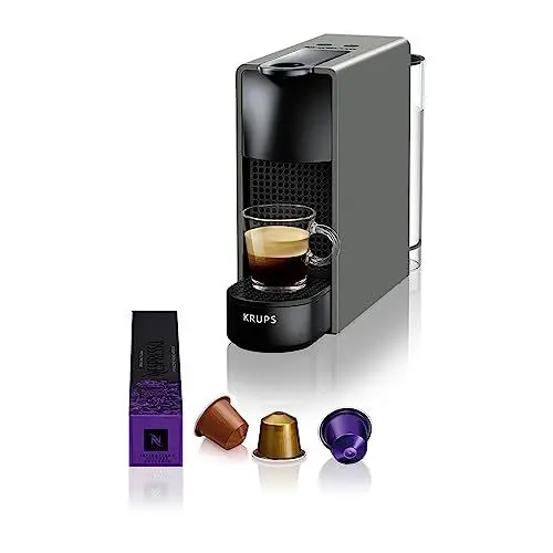 Produktbild: Nespresso Krups XN110B Essenza Mini Kaffeekapselmaschine, 0,6 L, 19 bar, Energiesparmodus, grau (Energieklasse A)