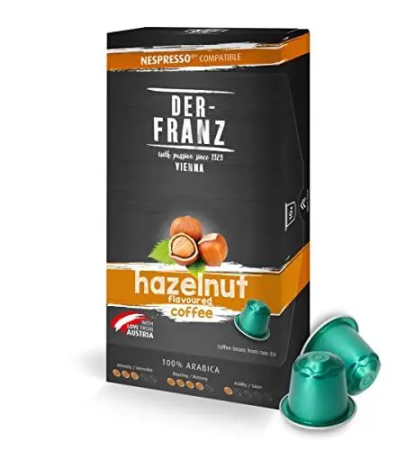 Produktbild: Nespresso kompatible Kaffee Kapseln, 1 x 10 Kapseln, Haselnuss Aroma