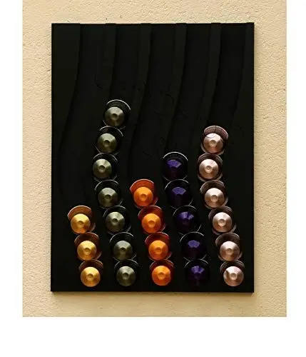 Produktbild: Nespresso-Kapselspender für 50 Kapseln, Kunststoff, schwarz, 25x33x1cm