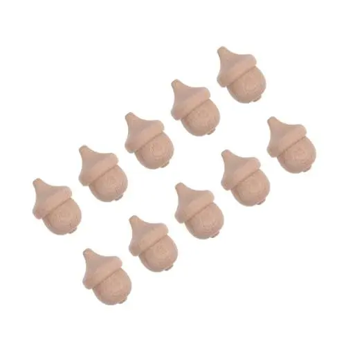 Produktbild: NESTINGHO 10 Stk Holzige Eichel Unfertige Eichel Tannenzapfen-ornamente Eichel Ornamente Mini-spielzeug Eichhörnchen-ornament Miniaturdekoration Diy Handbemalte Eicheln Tischdekoration Khaki